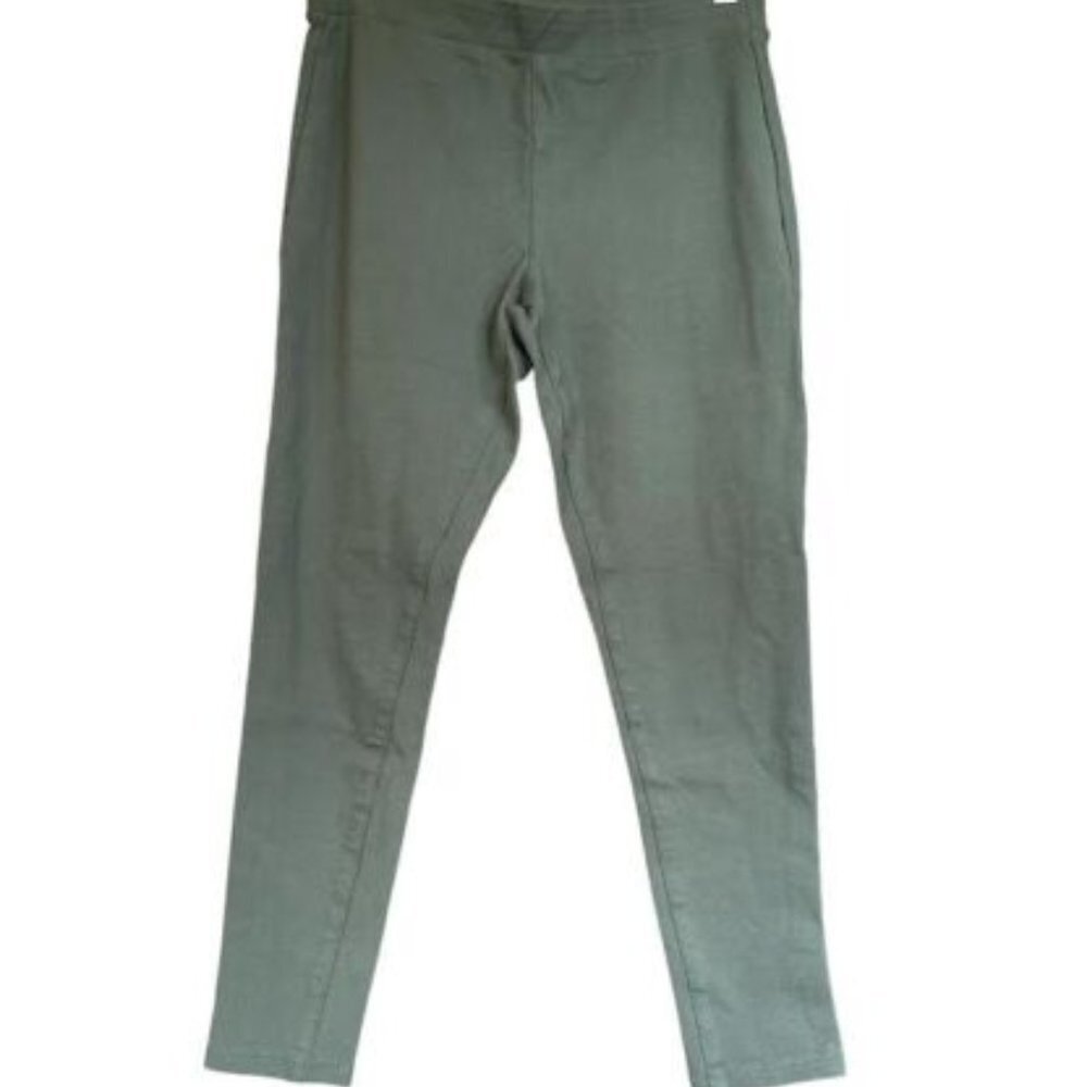 ANA A New Approach Leggings Stretchy Elastic Waist Green Pull On Size M